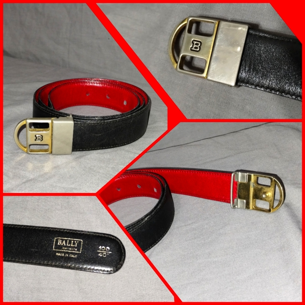 BALLY ITALIAN MADE BLACK LEATHER BELT